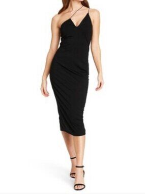 Cushnie x Target Asymmetrical Cocktail Dress Black Stretchy Size